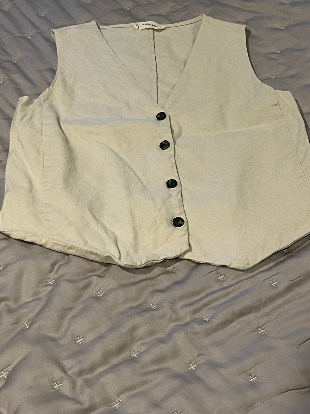 Everlane Light Cream Button-Front Vest